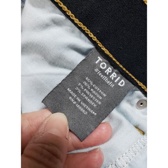 Torrid Jeans Size 18 Womens Blue Elastic Waist Stretch Wide Leg A Line Flare - Picture 4 of 12